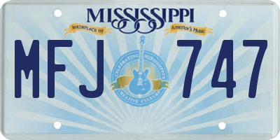 MS license plate MFJ747