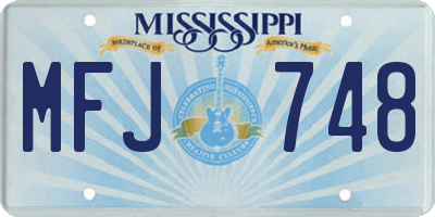 MS license plate MFJ748
