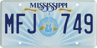 MS license plate MFJ749