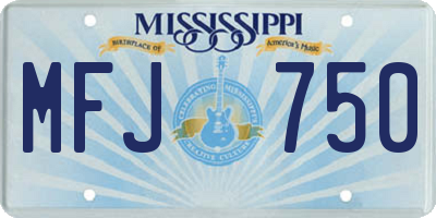 MS license plate MFJ750