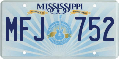 MS license plate MFJ752