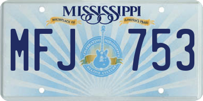 MS license plate MFJ753