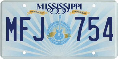 MS license plate MFJ754