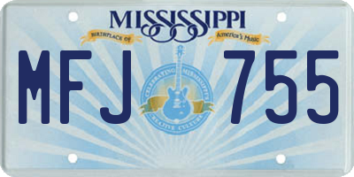 MS license plate MFJ755