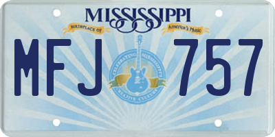 MS license plate MFJ757