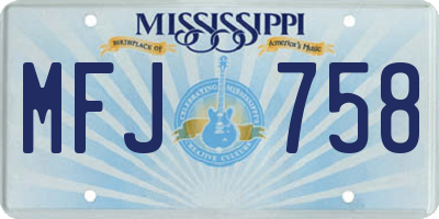 MS license plate MFJ758