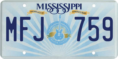 MS license plate MFJ759