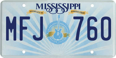 MS license plate MFJ760