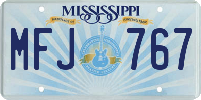MS license plate MFJ767