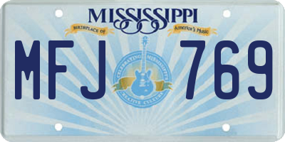 MS license plate MFJ769