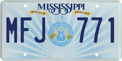 MS license plate MFJ771