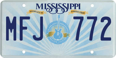 MS license plate MFJ772
