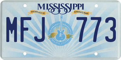 MS license plate MFJ773