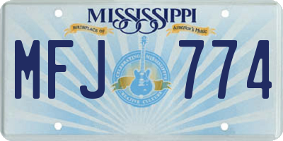 MS license plate MFJ774