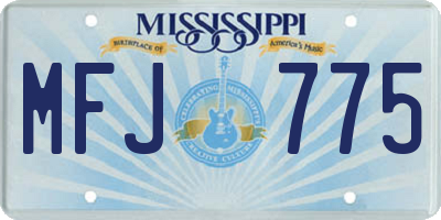 MS license plate MFJ775