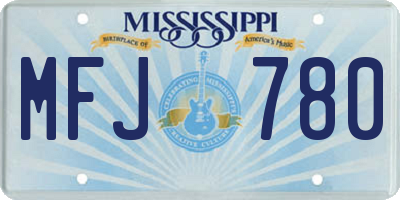 MS license plate MFJ780