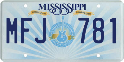 MS license plate MFJ781