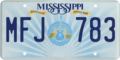 MS license plate MFJ783