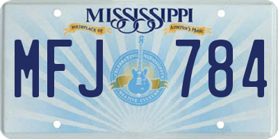 MS license plate MFJ784