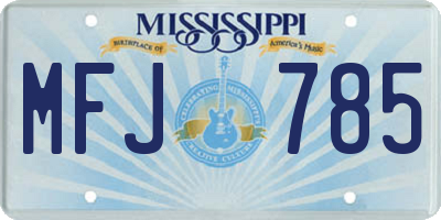 MS license plate MFJ785