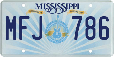 MS license plate MFJ786