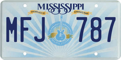 MS license plate MFJ787