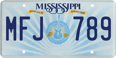 MS license plate MFJ789