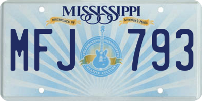 MS license plate MFJ793
