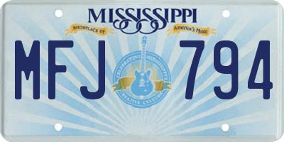 MS license plate MFJ794