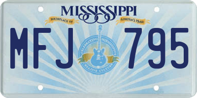 MS license plate MFJ795