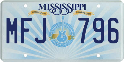 MS license plate MFJ796