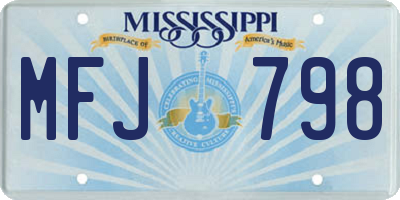 MS license plate MFJ798