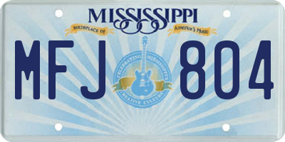 MS license plate MFJ804