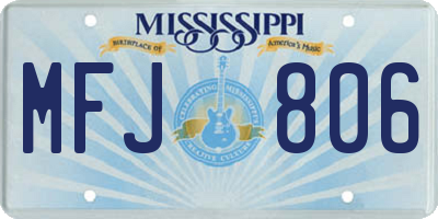 MS license plate MFJ806