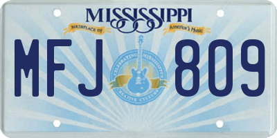 MS license plate MFJ809