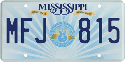 MS license plate MFJ815