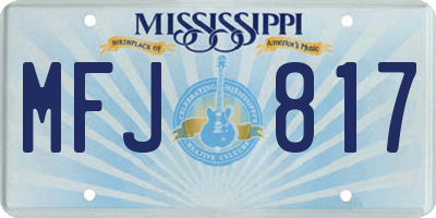 MS license plate MFJ817
