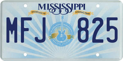 MS license plate MFJ825