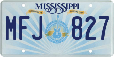 MS license plate MFJ827