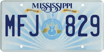 MS license plate MFJ829