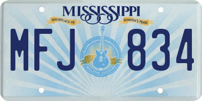MS license plate MFJ834