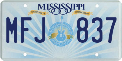 MS license plate MFJ837