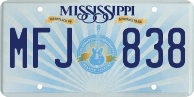 MS license plate MFJ838