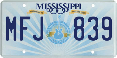 MS license plate MFJ839