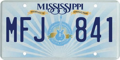 MS license plate MFJ841