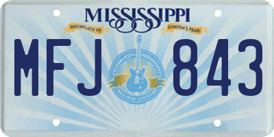 MS license plate MFJ843