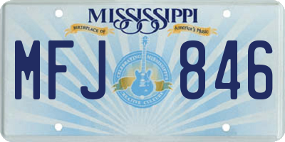 MS license plate MFJ846
