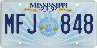 MS license plate MFJ848