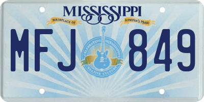 MS license plate MFJ849