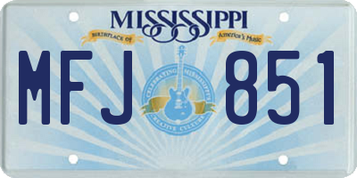 MS license plate MFJ851